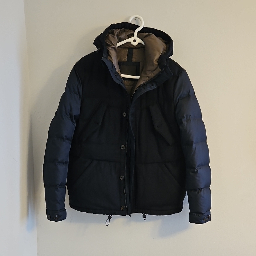 Massimo Dutti Navy Puffer Jacket